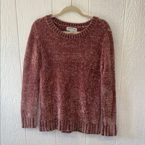 Orvis Chenille Crew Neck Sweater Pullover Pink Rose